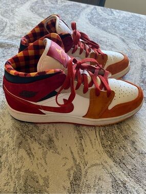 Nike Air Jordan 1 Low Red/Orange/White Checker Lining